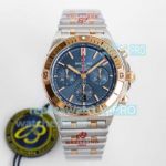 GF Factory Replica Breitling Chronomat Bullet Band Watch 2-Tone Blue Dial 42MM